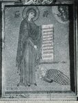 Scheda N. 19864 Palermo - Chiesa della Martorana. La Vergine e l'Ammiraglio Antiocheno (Mosaico del XII secolo) (Ed.ne Alinari)
