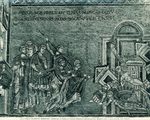 Scheda N. 33276 Monreale - Cattedrale. S. Casto e S. Cassio rifiutano di adorare gl'Idoli, Mosaico sulla facciata interna (XII secolo) (Ed.ne Alinari)