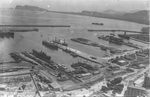 Scheda Cantieri navali di Palermo - Vista aerea - Navi alla fonda